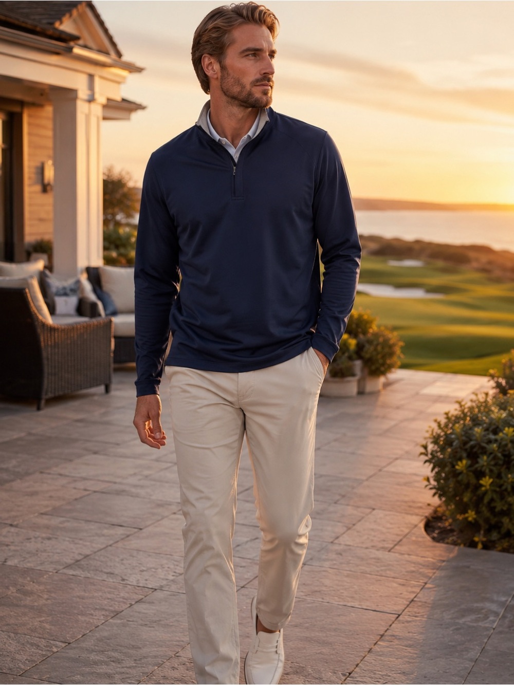 Peter Millar Crown Crafted Stealth Performance Quarter Zip Navy XL - Picture 3 of 14